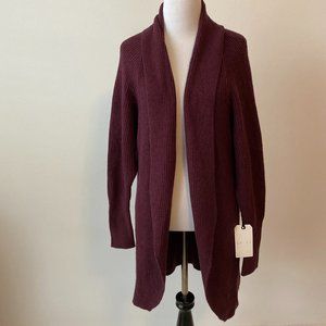Leith Dolman Sleeve Long Cardigan Burgundy NWT